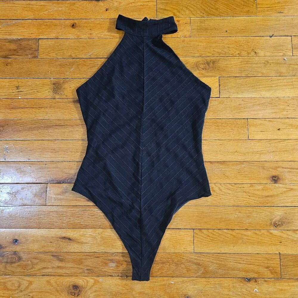 H:ours Black Bodysuit Women's Top Size Small
